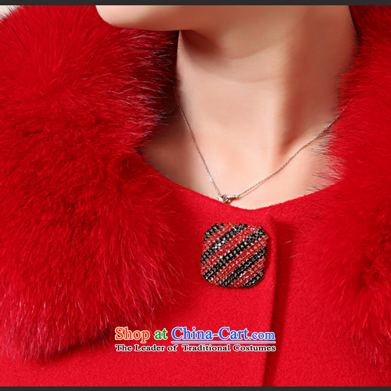 Wai House female 2015 Women's gross fox washable wool coat modern luxury cashmere? Jacket coat 4XL, Red Wai public housing estate (weiwunv female) , , , shopping on the Internet