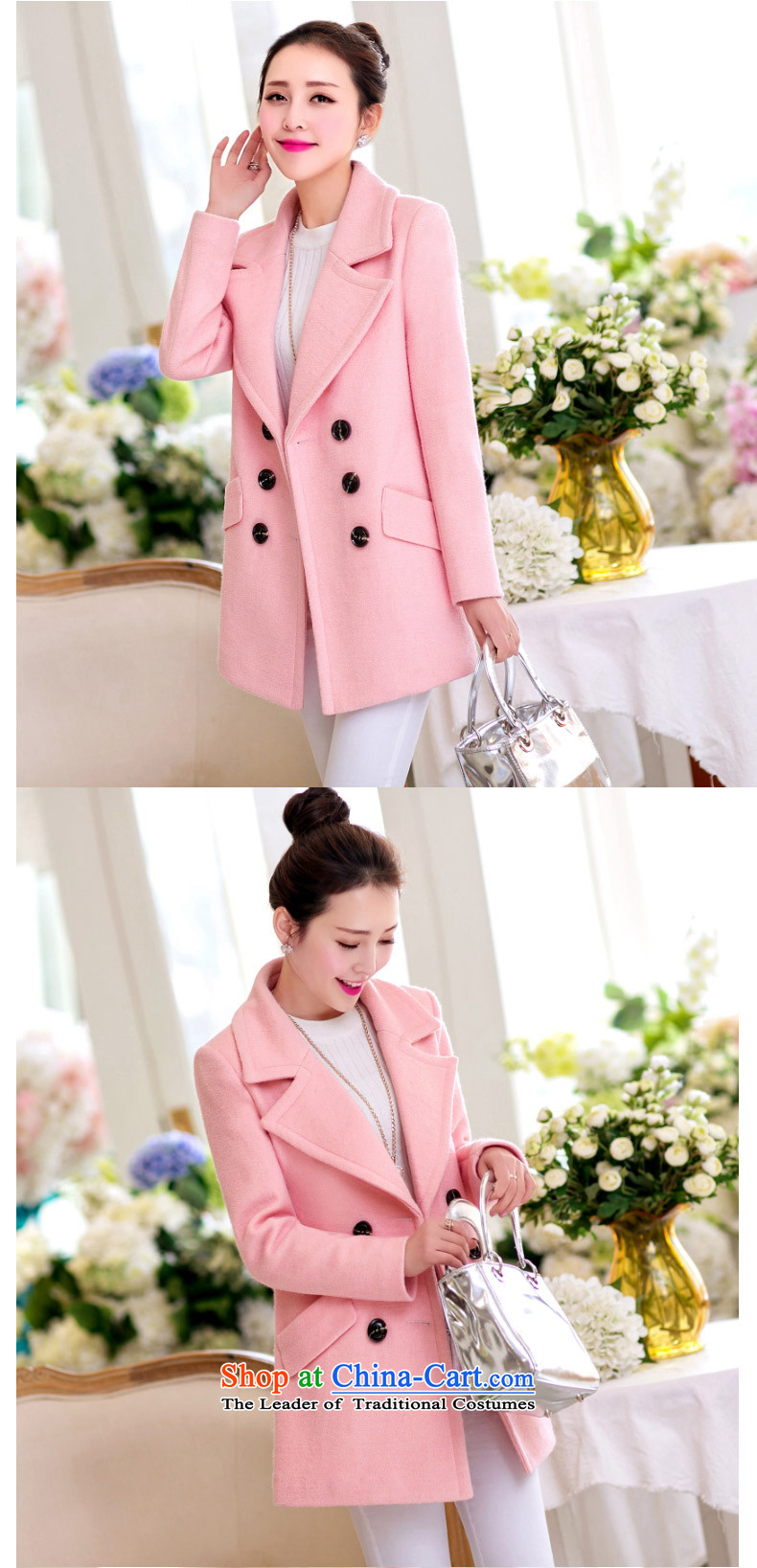 In 2015, Priority Club Fall/Winter Collections new Korean reverse collar double-a long coats in sweet? jacket girls Sau San Mao WA pink S picture, prices, brand platters! The elections are supplied in the national character of distribution, so action, buy now enjoy more preferential! As soon as possible.