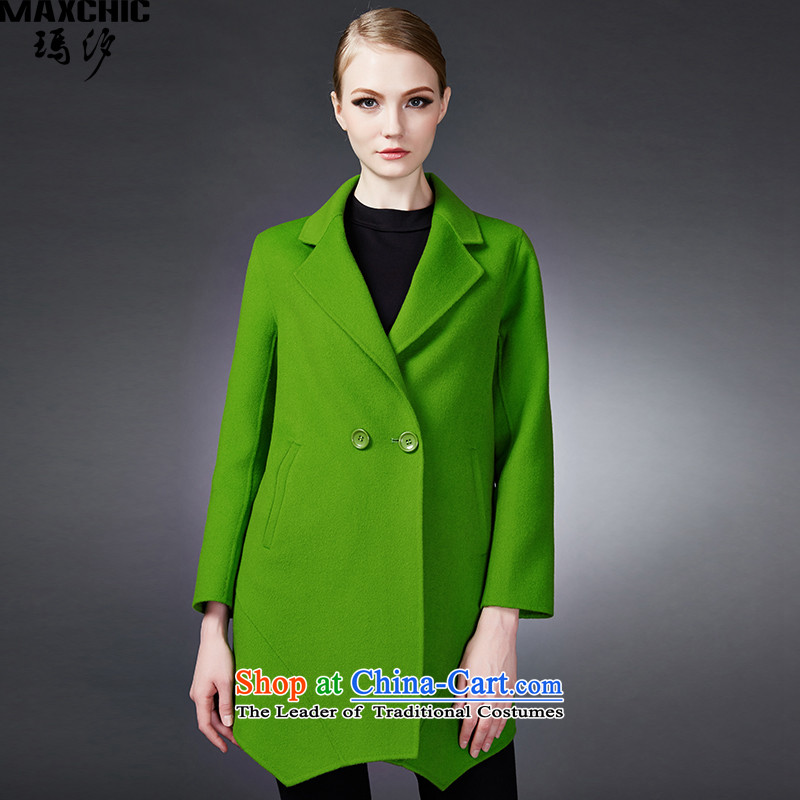 2015 winter Princess Hsichih maxchic is simple and stylish, under the rules do not high-end double-side wool coat female jacket 22832? greenXXL
