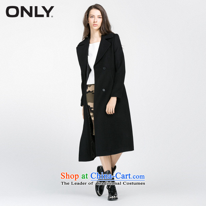 Only2016 spring new products with tether decorated wool Sau San coats female E|11616u001 gross? 010 black _black 175_92A_XL