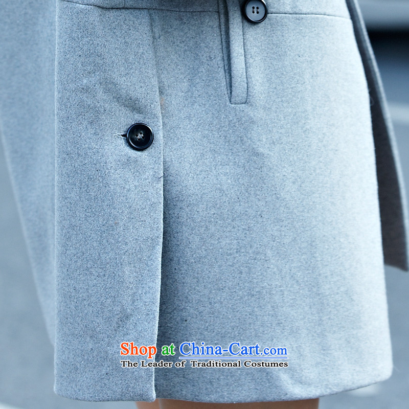 Youth Yi So 2015 autumn and winter New Women Korean jacket Sau San solid color roll collar double-coats female gray hair? , L, youthful Yi (qingchunyiran) , , , shopping on the Internet