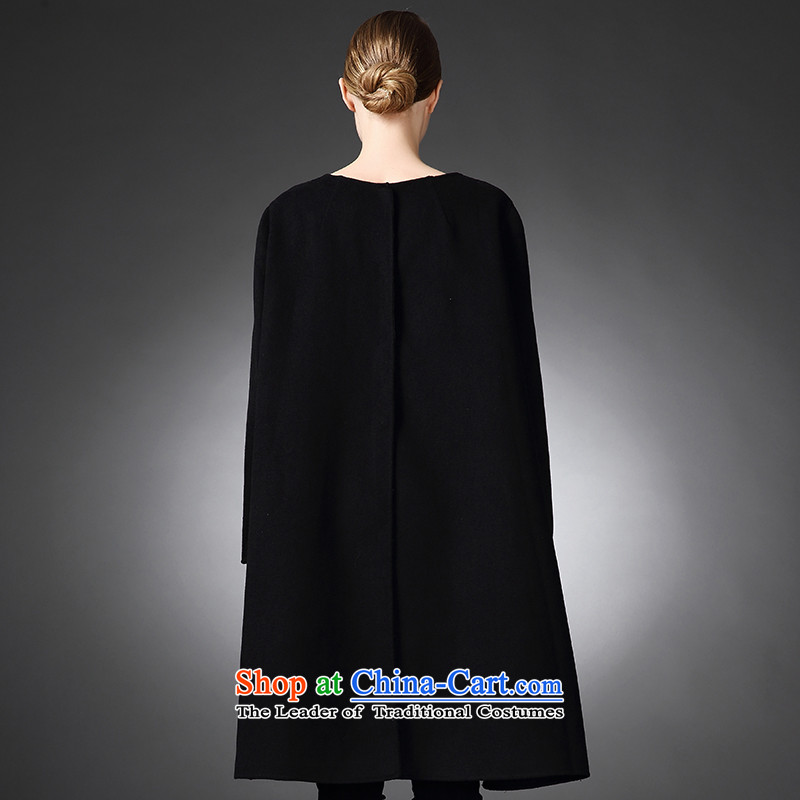 2015 winter Princess Hsichih maxchic western minimalist round-neck collar large A swing after a long-sleeved gown wool coat Region totals 21,842 Black M, Then Marguerite Hsichih maxchic (shopping on the Internet has been pressed.)