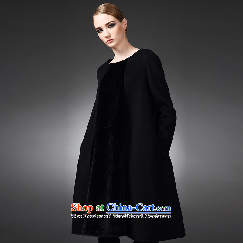 2015 winter Princess Hsichih maxchic western minimalist round-neck collar large A swing after a long-sleeved gown wool coat Region totals 21,842 Black M, Then Marguerite Hsichih maxchic (shopping on the Internet has been pressed.)