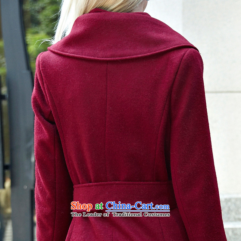Youth Yi So women on the 2015 Winter Olympics women's western new coats, wool? long hair? the tether strap jacket lapel Sau San pure color a wool coat female card its L, youth (qingchunyiran Yi) , , , shopping on the Internet