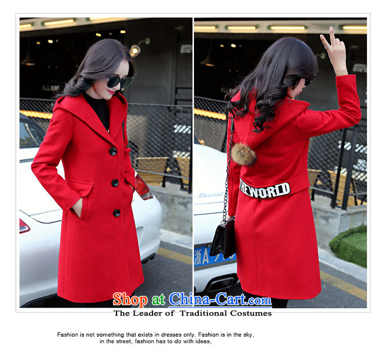 Pure kako gross? female Korean version of the jacket long 2015 autumn and winter New Sau San minimalist a wool coat female video thin coat pink 