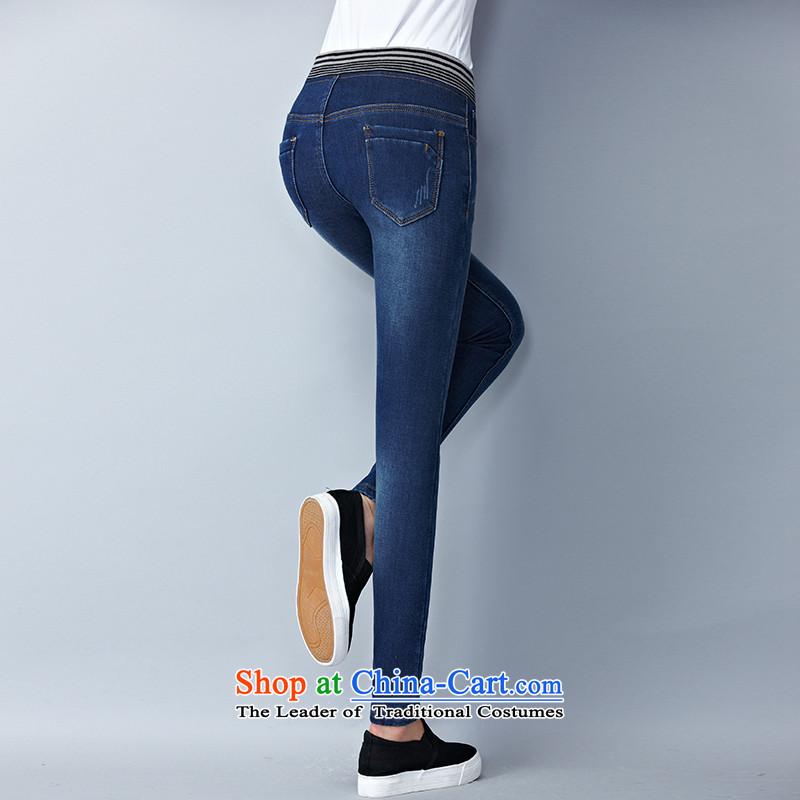 The interpolator auspicious 2015 to increase the number of women with new winter clothing thick, Hin thin elastic band waist with lint-free video thin stretch jeans thick trousers Y1343 3XL, BLUE PEARL auspicious shopping on the Internet has been pressed.