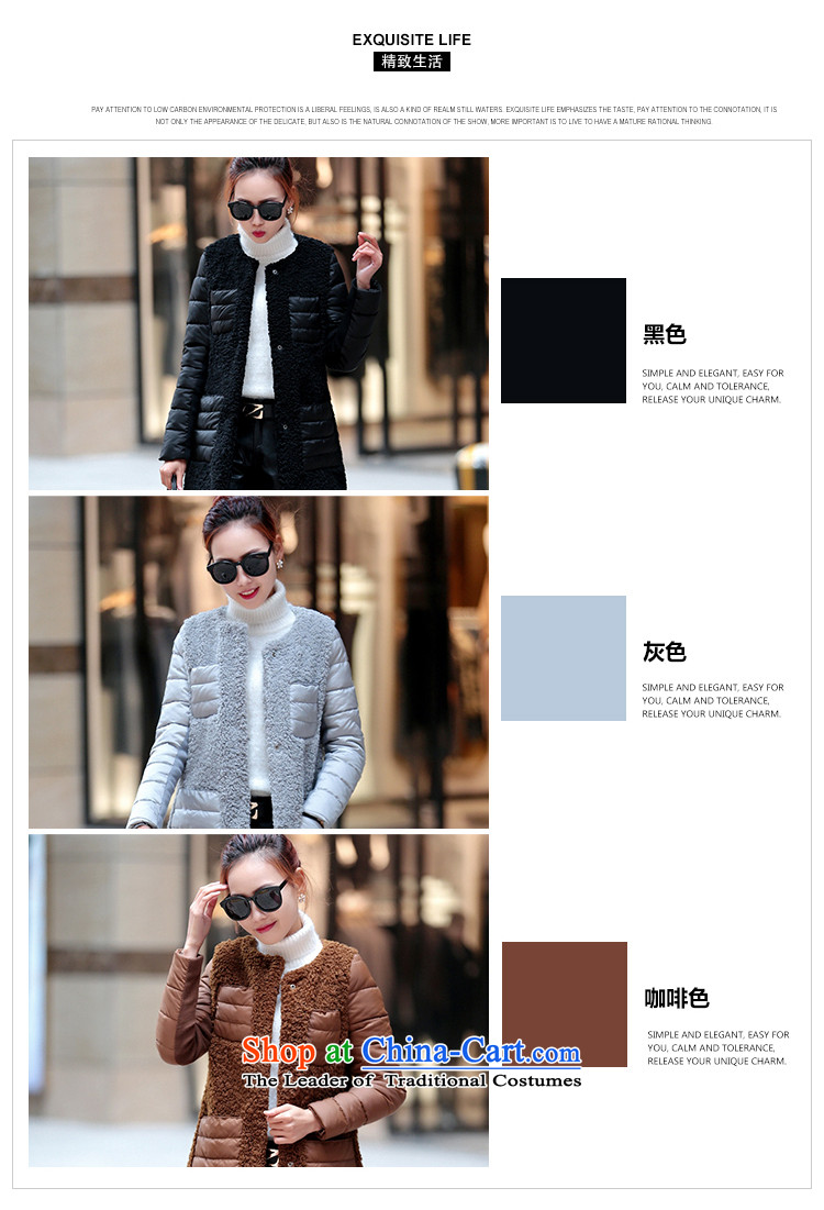 Crw new wind Europe 2015 Sau San video in thin long hair? jacket stitching larger female cotton coat gray S picture, prices, brand platters! The elections are supplied in the national character of distribution, so action, buy now enjoy more preferential! As soon as possible.