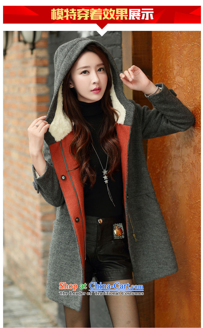 Durond, 2015 gross autumn and winter coats? new women's Korean jacket Sau San connected? gross cap in long cap a wool coat (C.O.D.) Gray L picture, prices, brand platters! The elections are supplied in the national character of distribution, so action, buy now enjoy more preferential! As soon as possible.