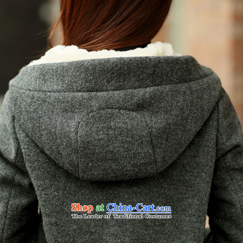 Durond, 2015 gross autumn and winter coats? new women's Korean jacket Sau San connected? gross cap in long cap a wool coat (C.O.D.) Gray L, Duron (dillon jrask) , , , shopping on the Internet