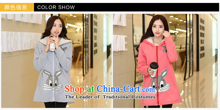 Adam Cheng Yi covered by the 2015 autumn and winter new to increase the burden on 200 MM Our autumn and winter clothing cartoon thick plus Korean robe, lint-free 8821 Light Gray XXXL picture, prices, brand platters! The elections are supplied in the national character of distribution, so action, buy now enjoy more preferential! As soon as possible.