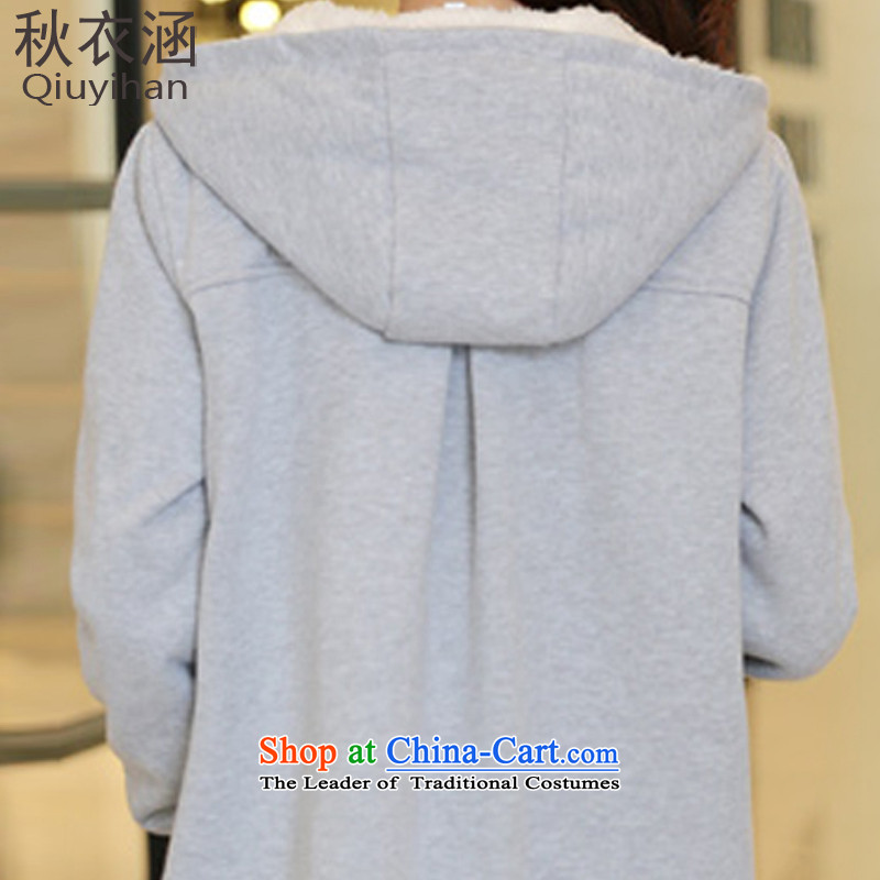 Adam Cheng Yi covered by the 2015 autumn and winter new to increase the burden on 200 MM Our autumn and winter clothing cartoon thick plus Korean robe, lint-free 8821 Light Gray Autumn Yi covered by XXXL, shopping on the Internet has been pressed.