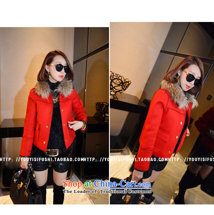 Blue summer, autumn and winter 2015 New Sau San Mao jacket female Korean? forever short of the amount so gross coats red XL Photo, prices, brand platters! The elections are supplied in the national character of distribution, so action, buy now enjoy more preferential! As soon as possible.