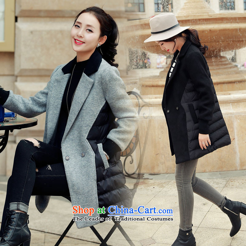Wooden Geun-hye in long stitching cotton coat gross 336 red M/160(84a), coat? : Geun-hye has been pressed shopping on the Internet