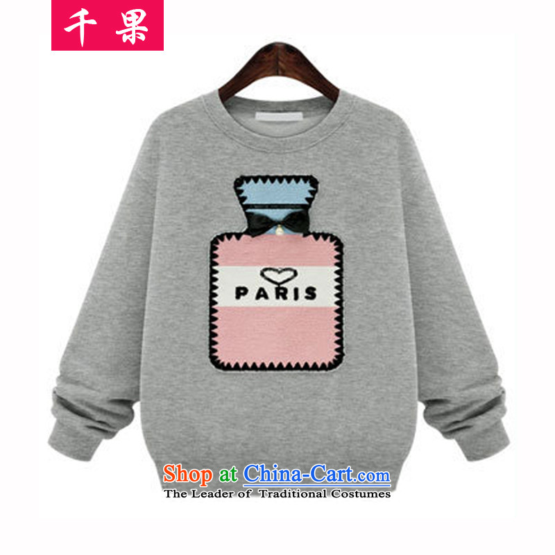 Thousands of people's congresses thick code plus fruit lint-free sweater female thick mm 200 catties winter to increase women's thick winter kit head sister loose coat 6296 jacket mintcream 5XL, QIANGUO fruit (thousands) , , , shopping on the Internet