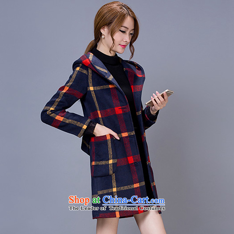 Teresa Mo 2015 autumn and winter deplores the new wind jacket compartments in gross? long cap a wool coat X0714 female red yellow , L, deplored Teresa Mo , , , shopping on the Internet