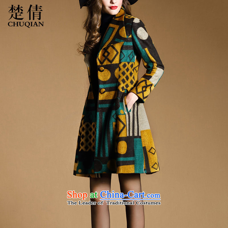 Chu Chien 2015 winter clothing new big temperament Sau San lapel in long hair? Women's blouses coats suit XXL