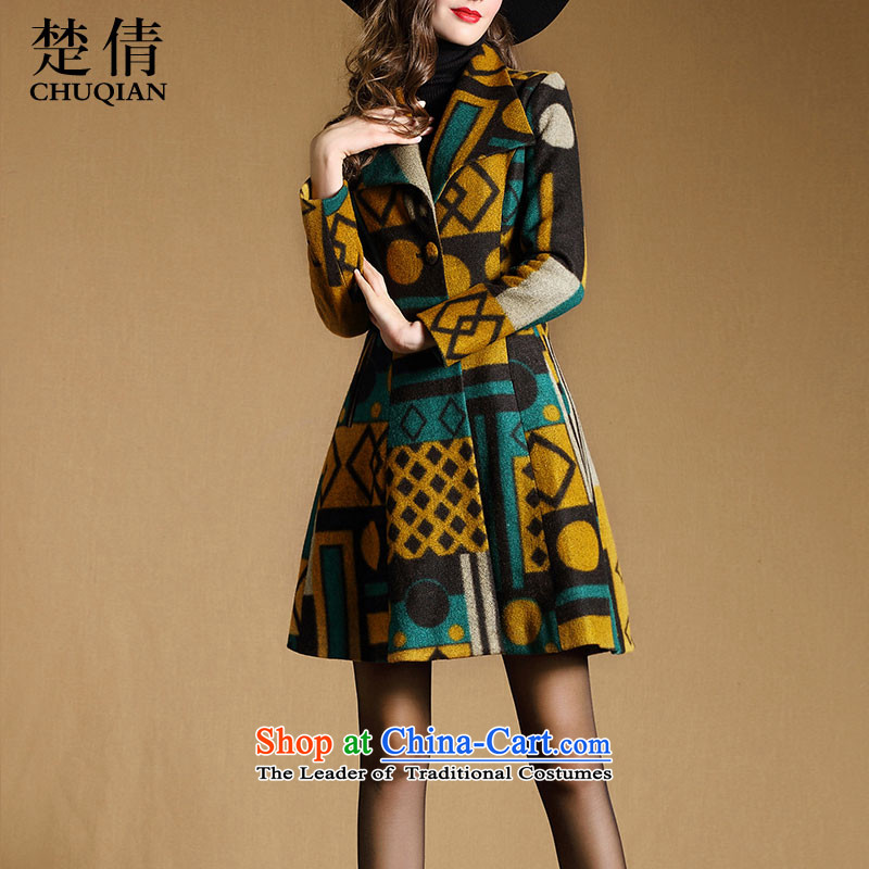 Chu Chien 2015 winter clothing new big temperament Sau San lapel in long hair? Women's blouses coats suit XXL, Chor Chien (CHUQIAN) , , , shopping on the Internet