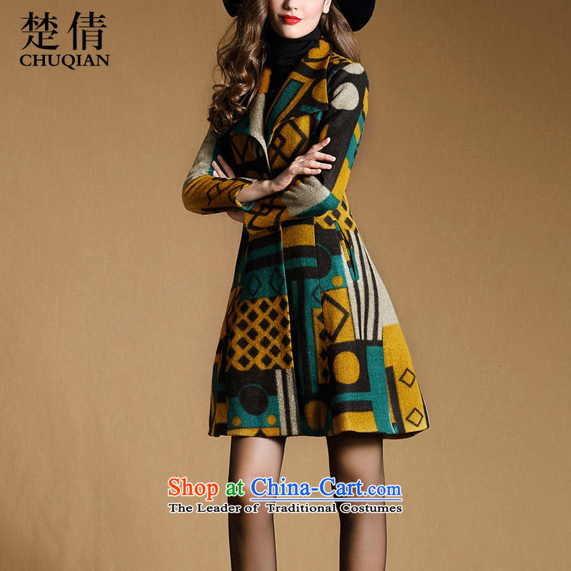 Chu Chien 2015 winter clothing new big temperament Sau San lapel in long hair? Women's blouses coats suit XXL, Chor Chien (CHUQIAN) , , , shopping on the Internet