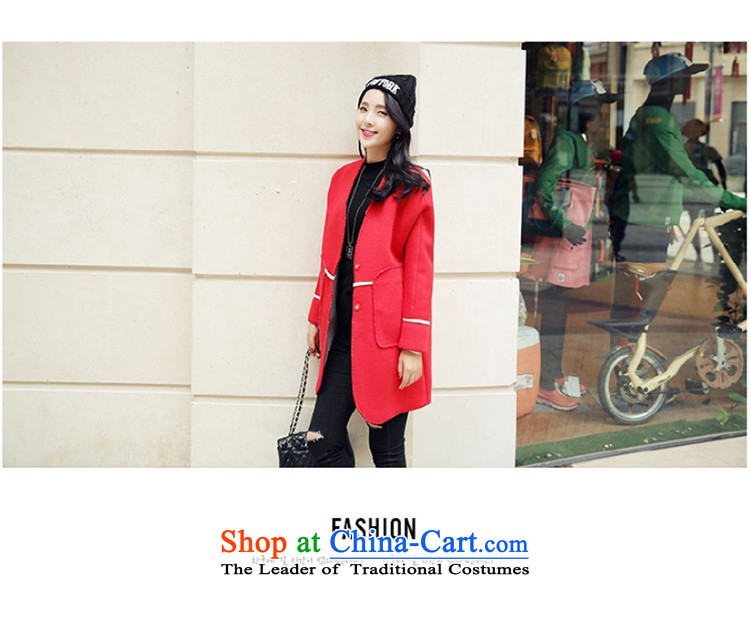 Wooden Geun-hye autumn and winter version korea long hair? V-Neck Jacket coat female red M/160(84a) 295 pictures, prices, brand platters! The elections are supplied in the national character of distribution, so action, buy now enjoy more preferential! As soon as possible.