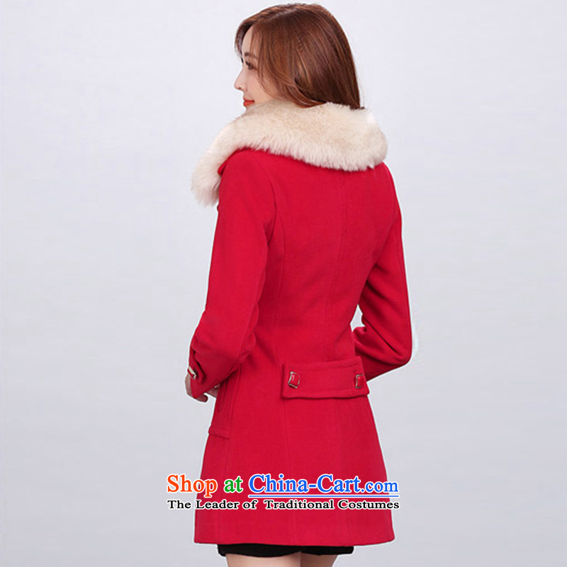 The caddy by 2015 autumn and winter new protagonists for women Korean jacket Sau San double-coats women 2018 gross? red , L, faintly WEIWEIZHUJUE staring () , , , shopping on the Internet