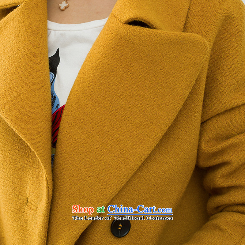 In accordance with the new 2015 Cabinet on gross? jacket for autumn and winter in Korean long a wool coat female winter clothing YSG107 Sau San Yellow M, in accordance with the court on the , , , shopping on the Internet