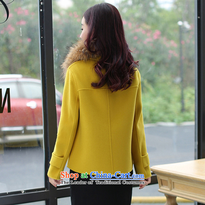 The caddy by 2015 autumn and winter new protagonists for women Korean jacket coat women gross Sau San? 3139 Grass Yellow , L, faintly WEIWEIZHUJUE staring () , , , shopping on the Internet
