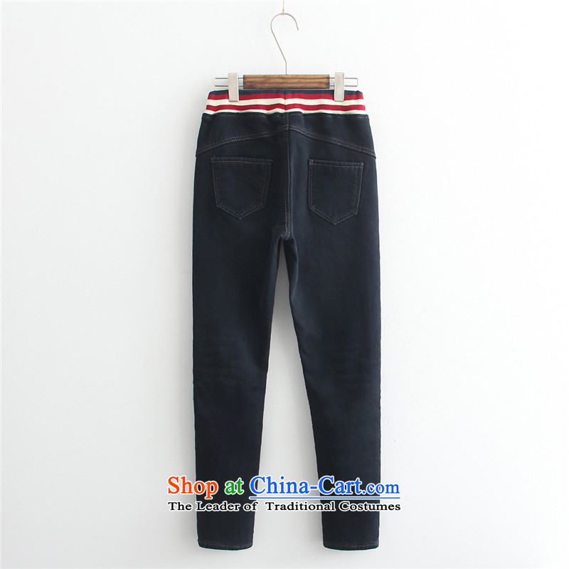 2015 thick winter sister large foreign trade with Europe and the Code jeans pants castor extra ladies pants and dark blue 44, lint-free thick-chong (gazizhuang Cannes) , , , shopping on the Internet