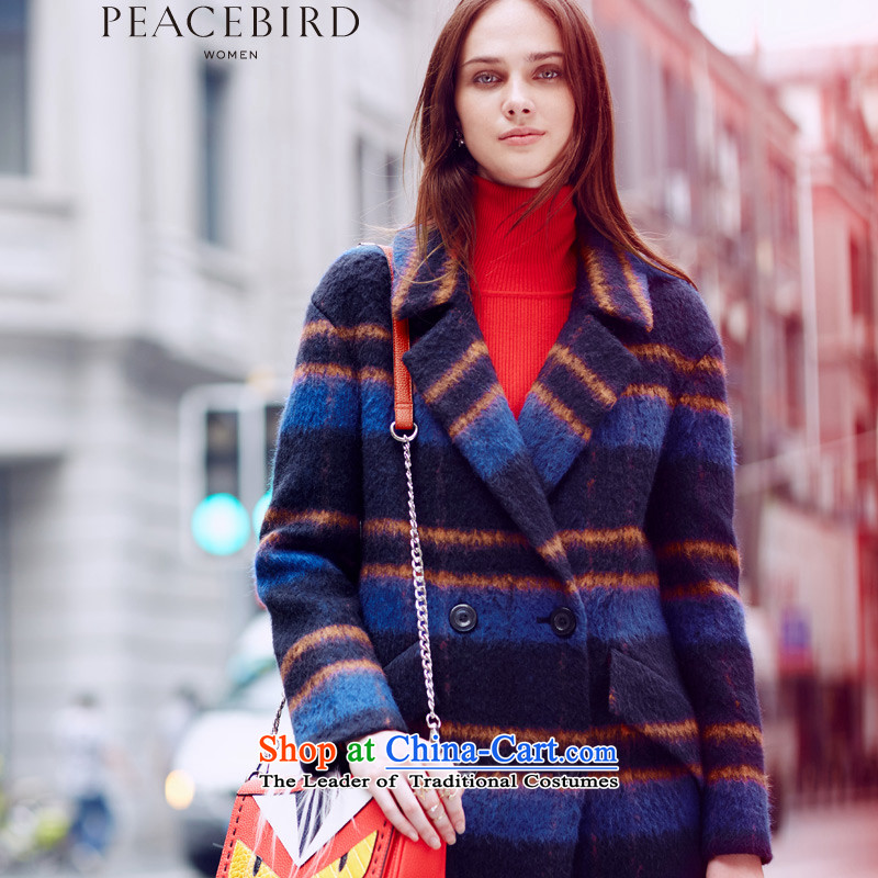 The elections on 26 November new products as women peacebird 2015 winter grain character? coats new A4AA54522 blue plaid M