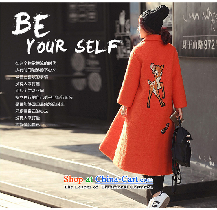 A7a2015 New Winter Sorok plaque than gross? female Korean version of the jacket long wool coat jacket female 8971? the red-orange S code picture, prices, brand platters! The elections are supplied in the national character of distribution, so action, buy now enjoy more preferential! As soon as possible.