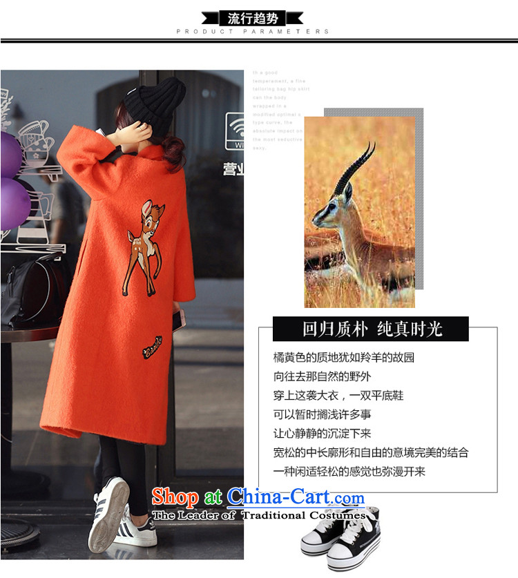 A7a2015 New Winter Sorok plaque than gross? female Korean version of the jacket long wool coat jacket female 8971? the red-orange S code picture, prices, brand platters! The elections are supplied in the national character of distribution, so action, buy now enjoy more preferential! As soon as possible.