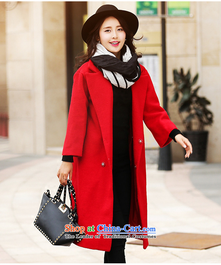 A7a2015 New Winter Sorok plaque than gross? female Korean version of the jacket long wool coat jacket female 8971? the red-orange S code picture, prices, brand platters! The elections are supplied in the national character of distribution, so action, buy now enjoy more preferential! As soon as possible.