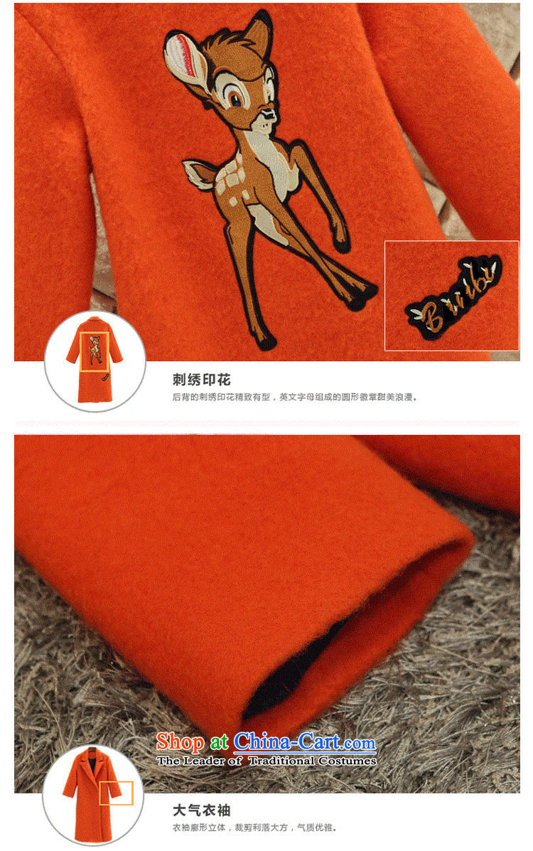 A7a2015 New Winter Sorok plaque than gross? female Korean version of the jacket long wool coat jacket female 8971? the red-orange S code picture, prices, brand platters! The elections are supplied in the national character of distribution, so action, buy now enjoy more preferential! As soon as possible.