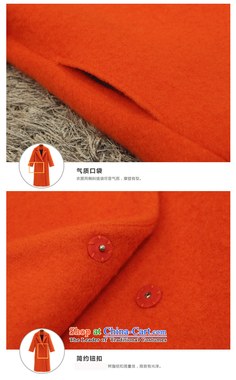 A7a2015 New Winter Sorok plaque than gross? female Korean version of the jacket long wool coat jacket female 8971? the red-orange S code picture, prices, brand platters! The elections are supplied in the national character of distribution, so action, buy now enjoy more preferential! As soon as possible.
