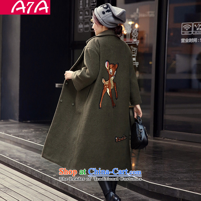 A7a2015 New Winter Sorok plaque than gross? female Korean version of the jacket long wool coat jacket female 8971? the red-orange S code ,A7A,,, shopping on the Internet