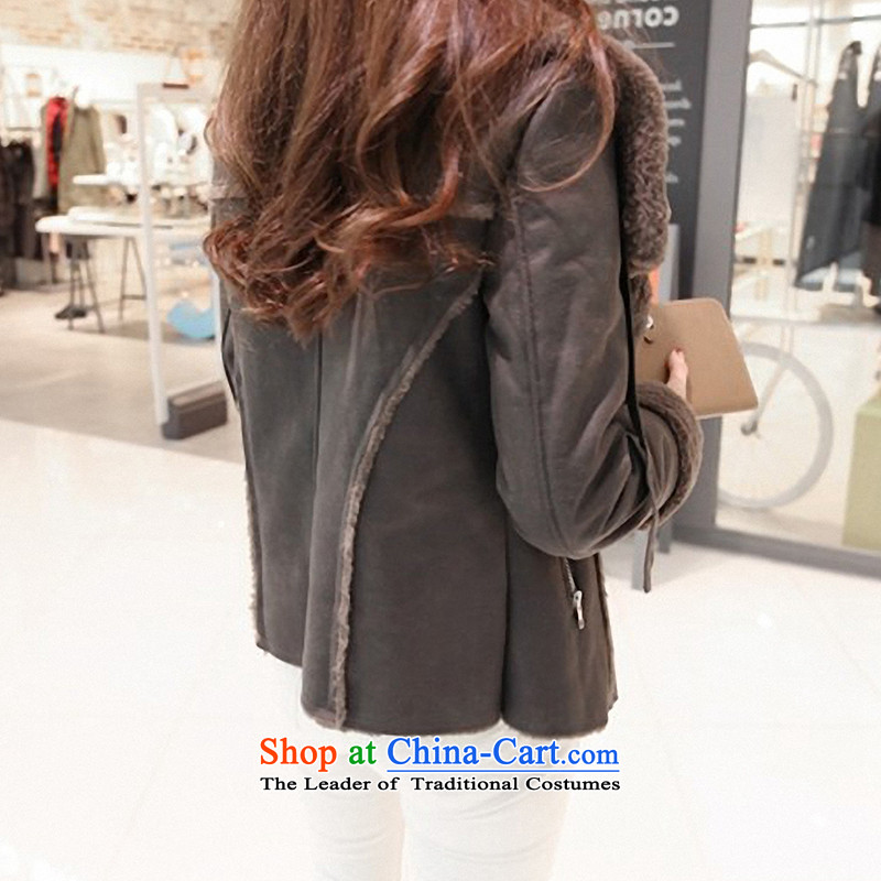  Ms. Chong Wook 2015 winter clothes boutique quality female lapel thick hair? lamb fur coats Korean brown velvet M-wook Chong shopping on the Internet has been pressed.