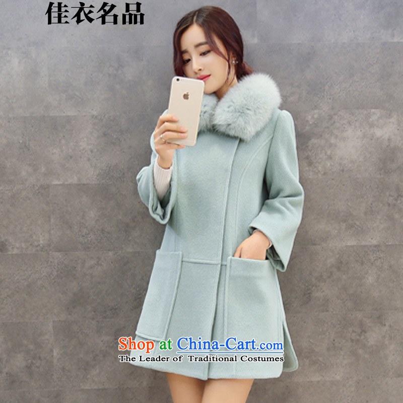 Better, Yi 2015 winter clothing new Korean girl in gross? jacket long Sau San Nagymaros gross for a wool coat W8577 light green M of Yi , , , better shopping on the Internet
