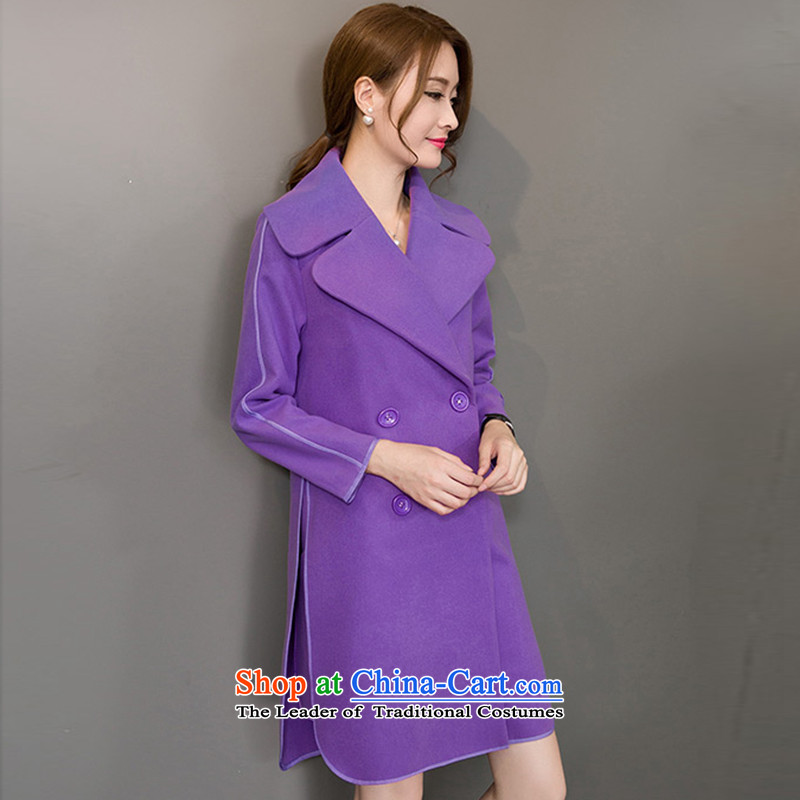 Scented Winter 2015 stylish lapel side of the wristband coats jacket V1837 gross? purple M, scented (piaoxiang) , , , shopping on the Internet