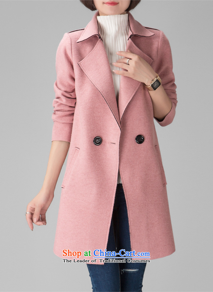 Korea's  2015 autumn and winter new Korean Sau San a wool coat double-Women's jacket X4089 pink 2XL Photo, prices, brand platters! The elections are supplied in the national character of distribution, so action, buy now enjoy more preferential! As soon as possible.