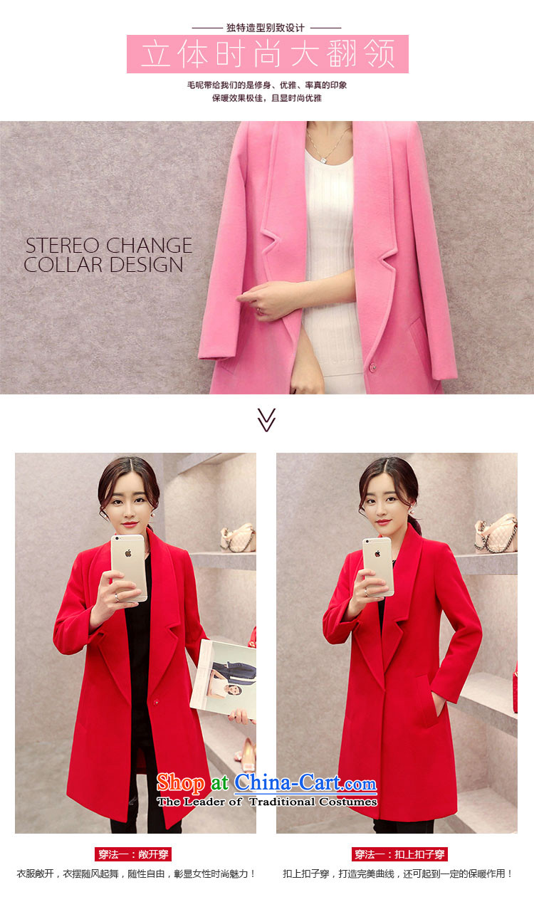 Lozet 2015 autumn and winter new women's stylish Korean temperament lapel in Sau San long double-side Gross Gross Jacket coat?? a red plus cotton XL Photo, prices, brand platters! The elections are supplied in the national character of distribution, so action, buy now enjoy more preferential! As soon as possible.