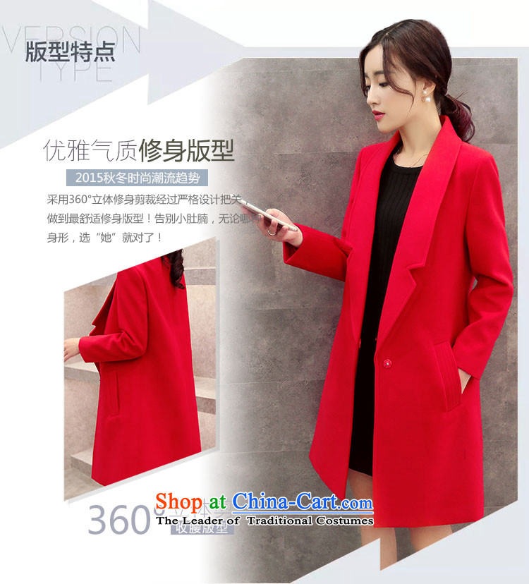 Lozet 2015 autumn and winter new women's stylish Korean temperament lapel in Sau San long double-side Gross Gross Jacket coat?? a red plus cotton XL Photo, prices, brand platters! The elections are supplied in the national character of distribution, so action, buy now enjoy more preferential! As soon as possible.