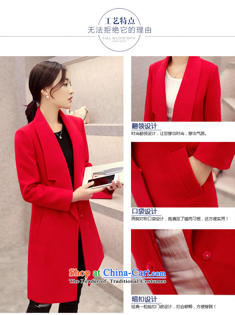 Lozet 2015 autumn and winter new women's stylish Korean temperament lapel in Sau San long double-side Gross Gross Jacket coat?? a red plus cotton XL Photo, prices, brand platters! The elections are supplied in the national character of distribution, so action, buy now enjoy more preferential! As soon as possible.