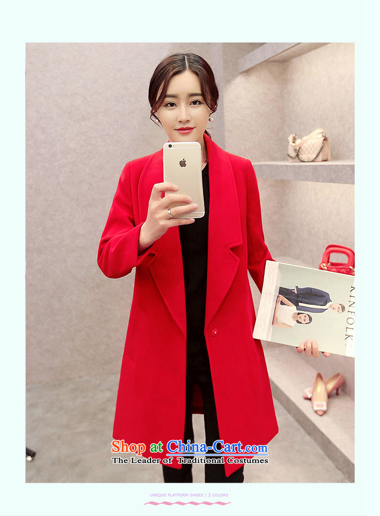 Lozet 2015 autumn and winter new women's stylish Korean temperament lapel in Sau San long double-side Gross Gross Jacket coat?? a red plus cotton XL Photo, prices, brand platters! The elections are supplied in the national character of distribution, so action, buy now enjoy more preferential! As soon as possible.