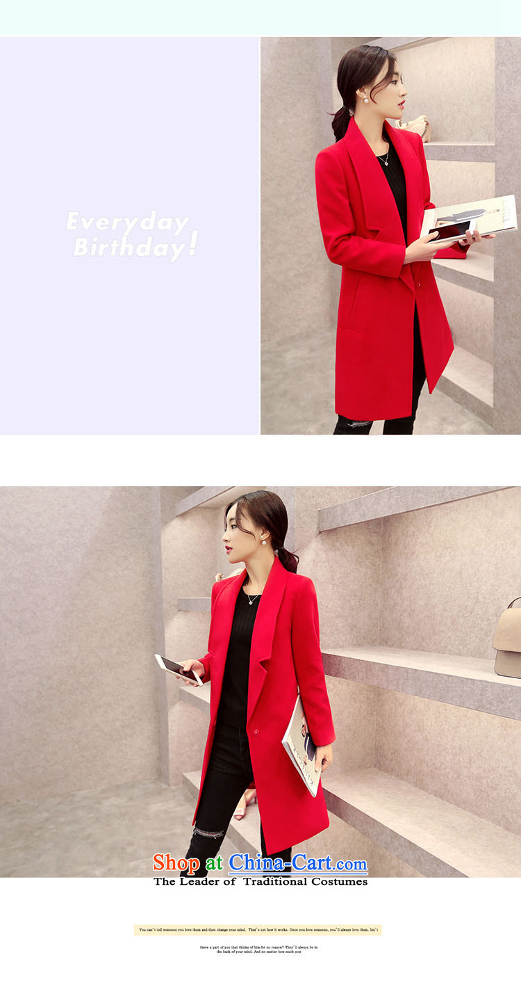 Lozet 2015 autumn and winter new women's stylish Korean temperament lapel in Sau San long double-side Gross Gross Jacket coat?? a red plus cotton XL Photo, prices, brand platters! The elections are supplied in the national character of distribution, so action, buy now enjoy more preferential! As soon as possible.