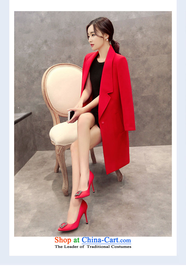 Lozet 2015 autumn and winter new women's stylish Korean temperament lapel in Sau San long double-side Gross Gross Jacket coat?? a red plus cotton XL Photo, prices, brand platters! The elections are supplied in the national character of distribution, so action, buy now enjoy more preferential! As soon as possible.