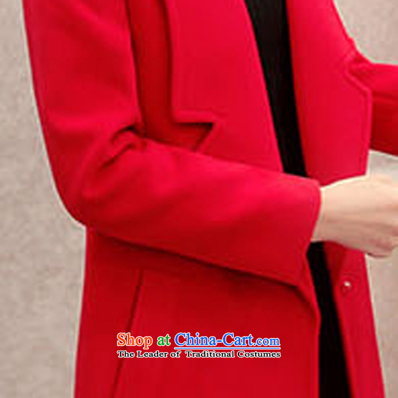 Lozet 2015 autumn and winter new women's stylish Korean temperament lapel in Sau San long double-side Gross Gross Jacket coat?? a red plus cotton XL, Lozet (ROLUZEE) , , , shopping on the Internet