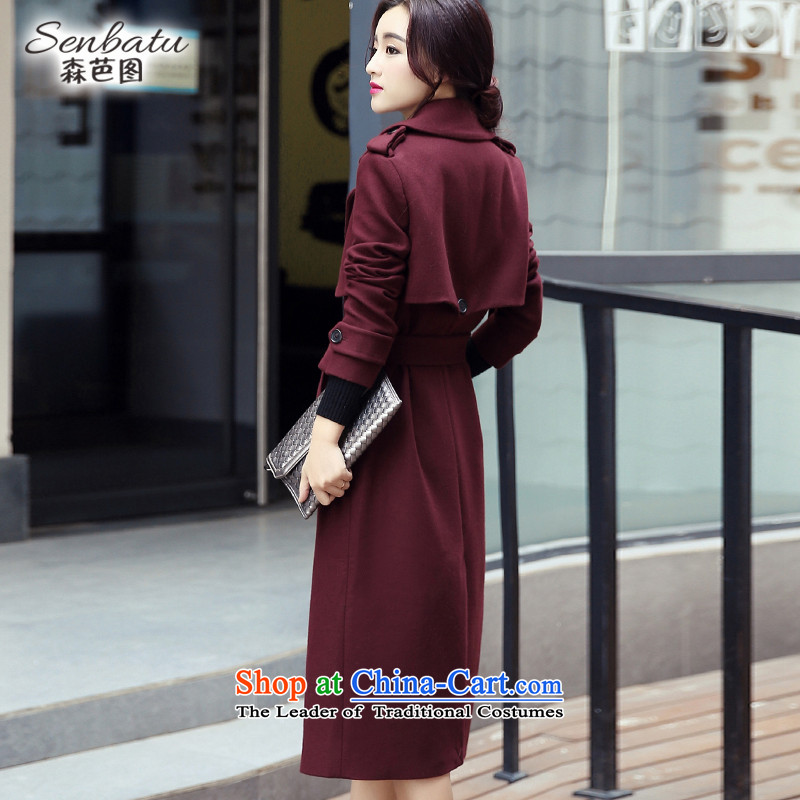 Sen and gross figure? 2015 Autumn load female Coat new Korean version of a wool coat cloak Sau San? 0123 deep red M, coats and sum figure , , , shopping on the Internet