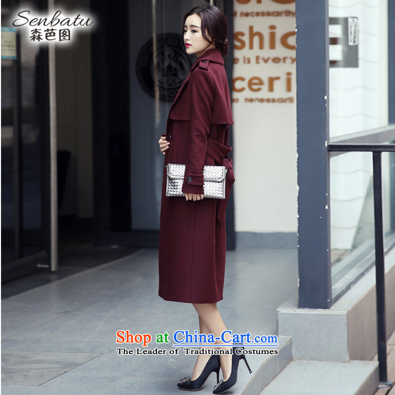Sen and gross figure? 2015 Autumn load female Coat new Korean version of a wool coat cloak Sau San? 0123 deep red M, coats and sum figure , , , shopping on the Internet