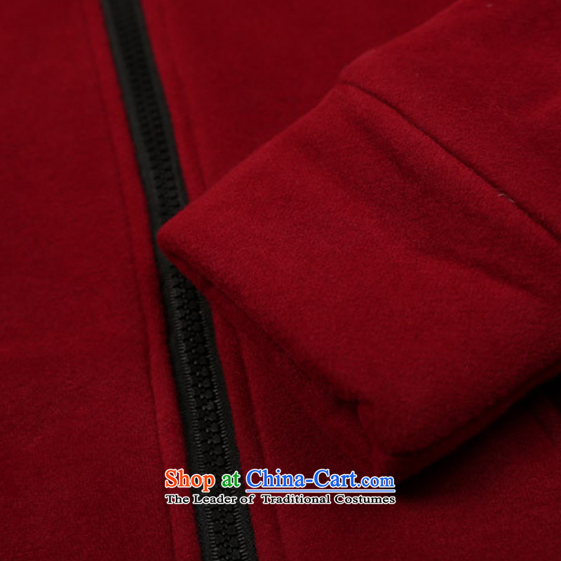 Morning to 2015 autumn and winter new Korean version of large numbers of female add extra thick inner pot gross lint-free, long cardigan jacket Sau San video thin adjustable hood leisure sweater wine red 4XL RECOMMENDATIONS 150 - 160131, morning to , , , shopping on the Internet