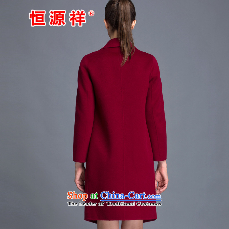 Hengyuan Cheung Women 100% Pure Wool double-side COAT 2015 autumn and winter Ms. New Version won long gross? jacket dark gray M. Hengyuan Cheung shopping on the Internet has been pressed.