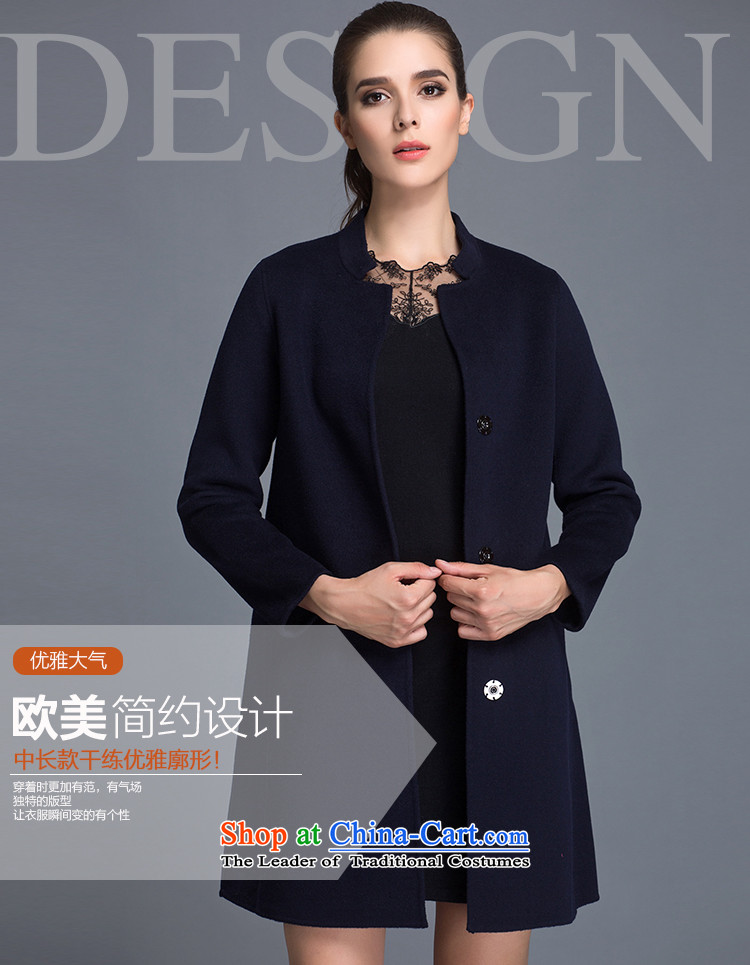 Hengyuan Cheung Women 100% Pure Wool double-side COAT 2015 autumn and winter Ms. New Version won long gross? jacket navy blue S. picture, prices, brand platters! The elections are supplied in the national character of distribution, so action, buy now enjoy more preferential! As soon as possible.